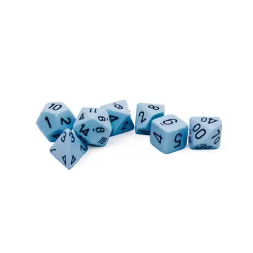 Chessex – 7 Dice Polyhedral Set Pastel Blue with Black